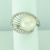 Sterling Silver Freshwater Pearl CZ Ring -0