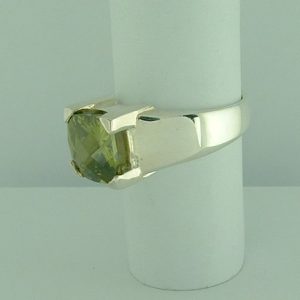 Sterling Silver Green CZ Ring -90