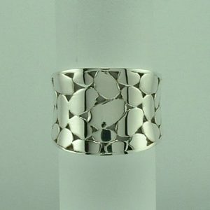 Sterling Silver Boulder design Ring -0