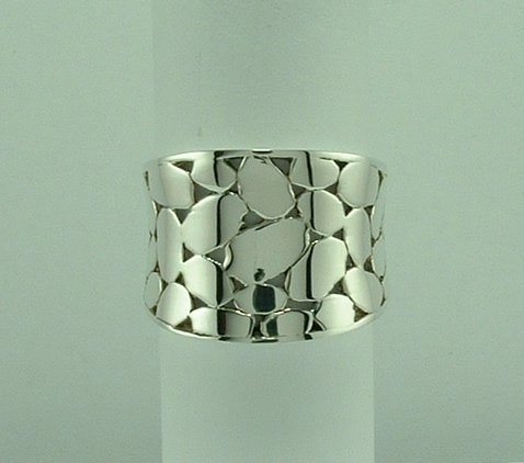 Sterling Silver Boulder design Ring -0