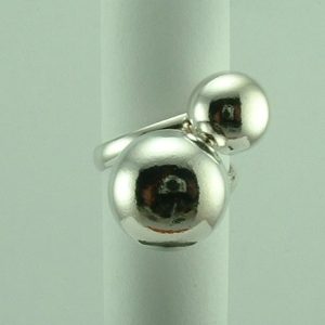 Sterling Silver Crossover Ball Ring -0
