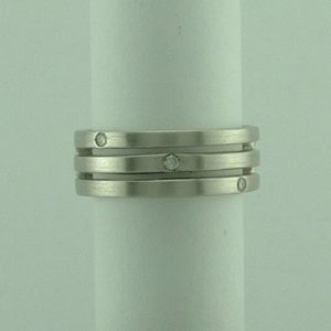 Sterling Silver 3 Band CZ set Ring-0