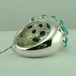 Sterling Silver Faux Turquoise Ring -264