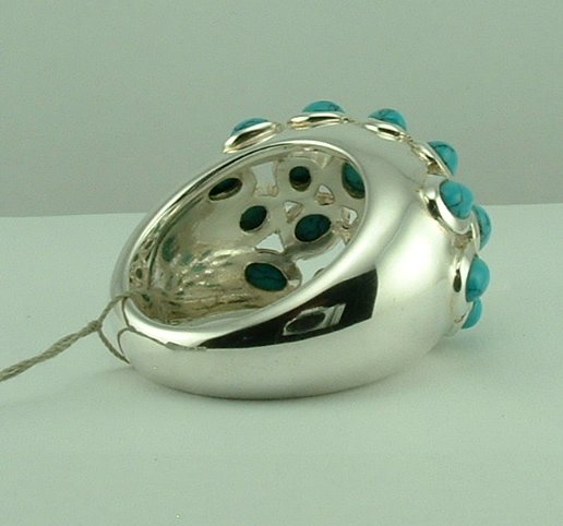 Sterling Silver Faux Turquoise Ring -264