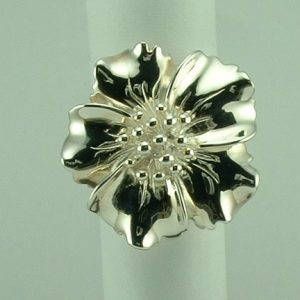 Sterling Silver Large Flower Ring -0
