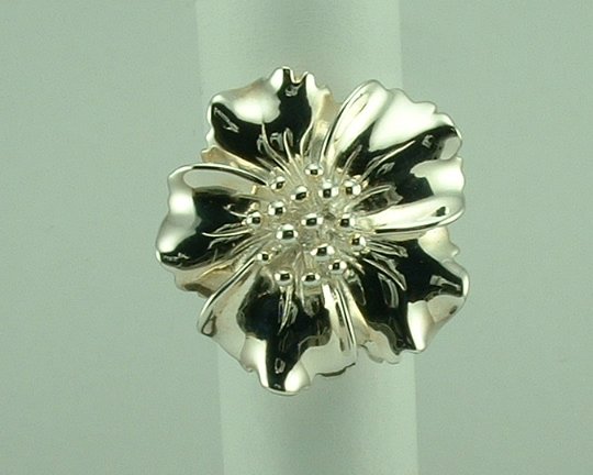 Sterling Silver Large Flower Ring -0