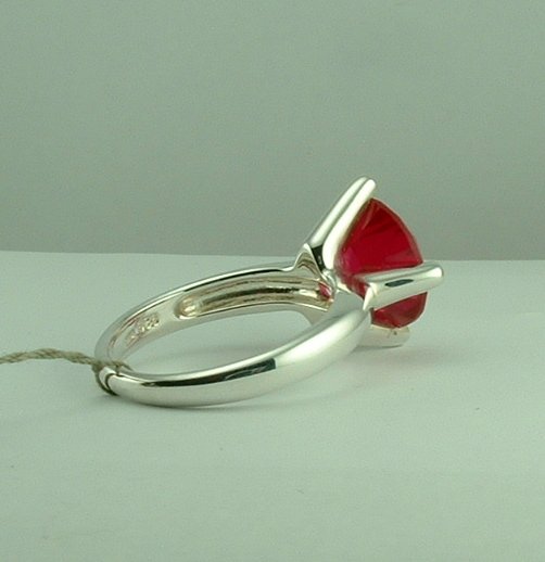 Sterling Silver Red Stone Ring -338