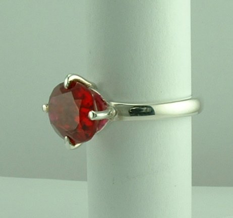 Sterling Silver Red stone Ring-342