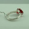 Sterling Silver Red stone Ring-344