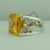 Sterling silver Yellow CZ ring -372
