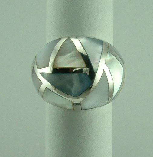 Sterling Silver Mother of Pearl Ring -0