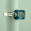 Sterling Silver Blue Crystal Ring By Fiorelli-282