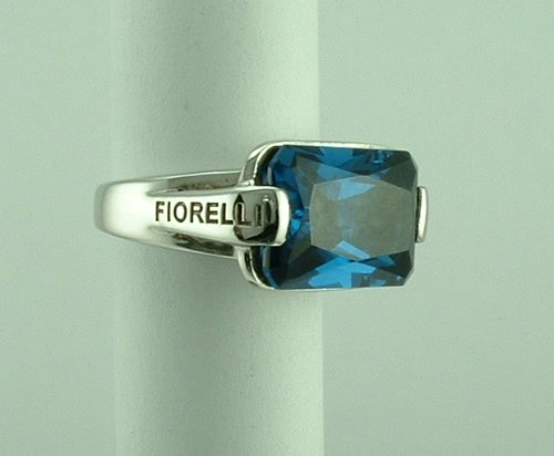 Sterling Silver Blue Crystal Ring By Fiorelli-282