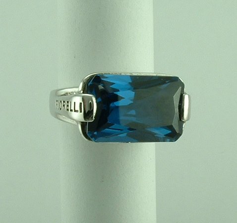 Sterling Silver Blue Crystal Ring By Fiorelli-280