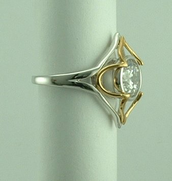 Sterling Silver and Gold plate CZ ring by Fiorelli-568