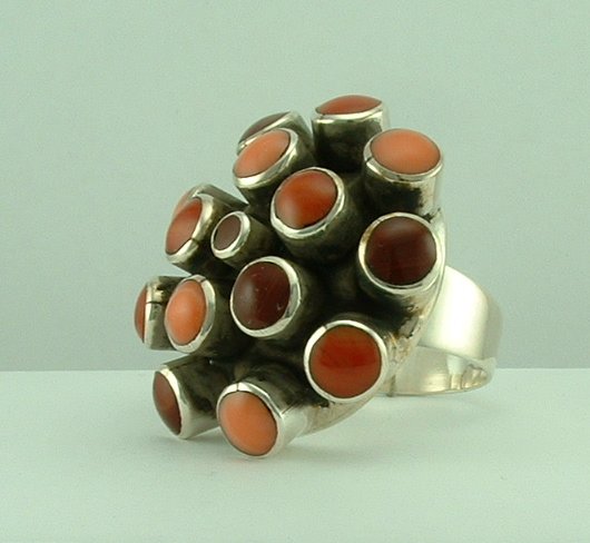 Sterling Silver Stone set Ring by Pistachio-626