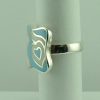 Sterling Silver Enamelled top Ring-645