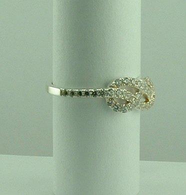 Sterling Silver Love knot CZ Ring-683