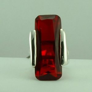 Sterling Silver Red Stone ring by Pistachio-0