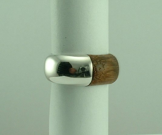 Sterling Silver and wood Ring-709