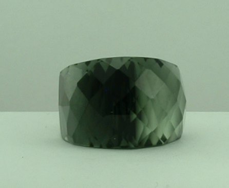 Stainless steel ring with Black/Grey glass stone -0