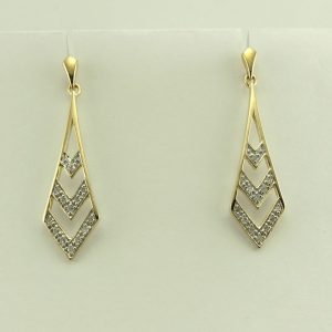 9ct Art Deco style Diamond Earrings-0