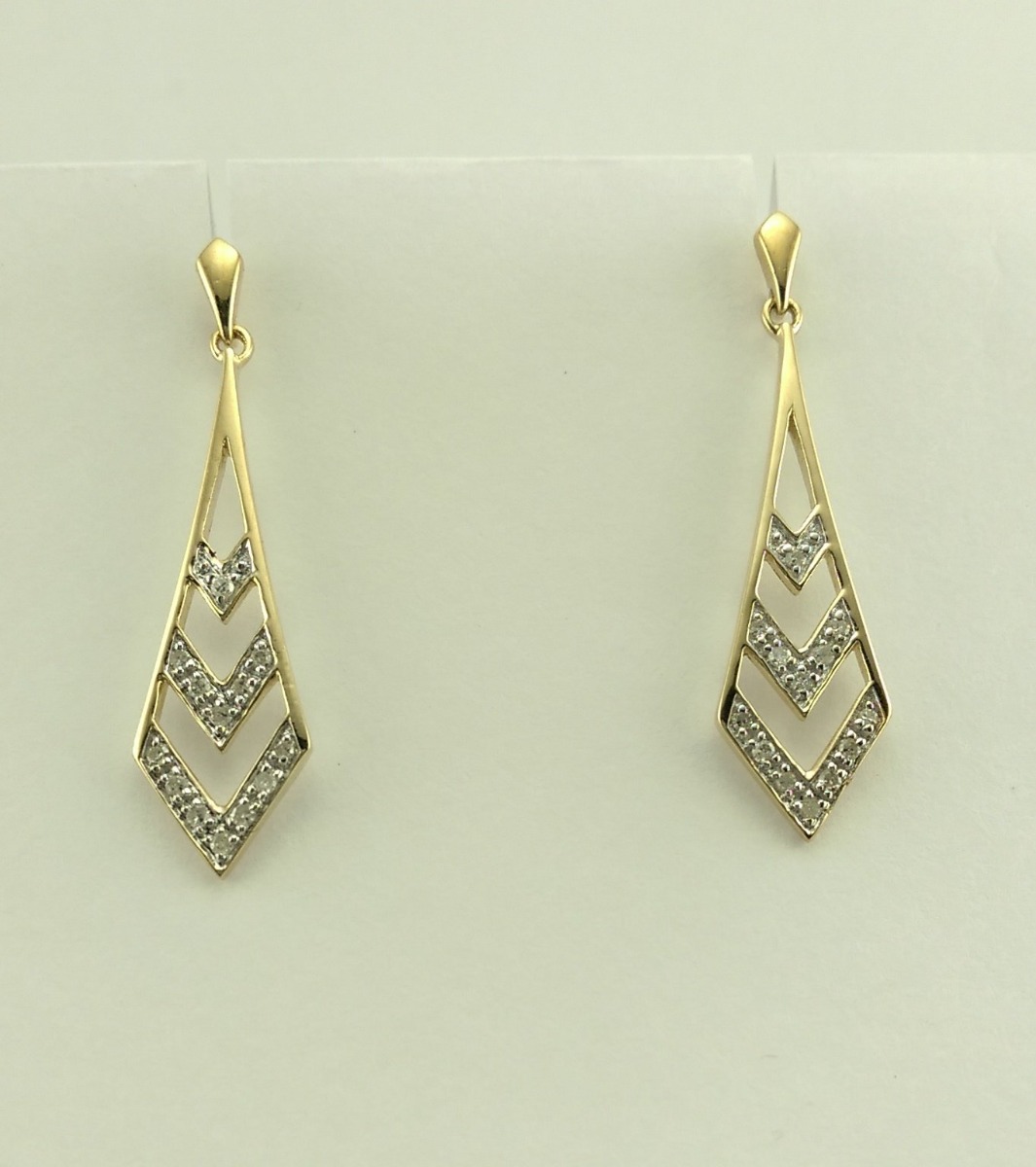 9ct Art Deco style Diamond Earrings-0