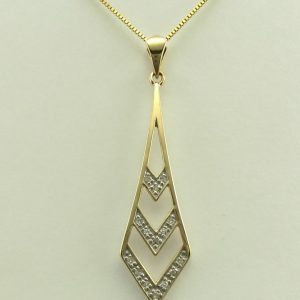 9ct Diamond Pendant and Chain-0