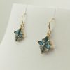 9ct Yellow Gold Blue Topaz and Diamond Earrings -757