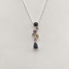 18ct White Gold Sapphire and Diamond Pendant and chain-0