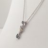 18ct White Gold Sapphire and Diamond Pendant and chain-801