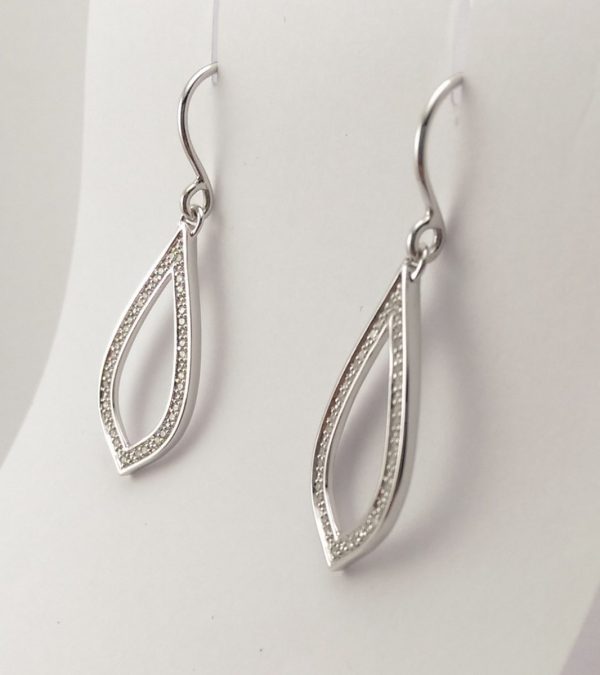9ct White Gold Diamond Earrings-789