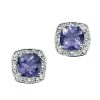 9ct Iolite and Diamond Earrings -972