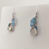 9ct White Gold Diamond Blue Topaz and Moonstone Earrings-850