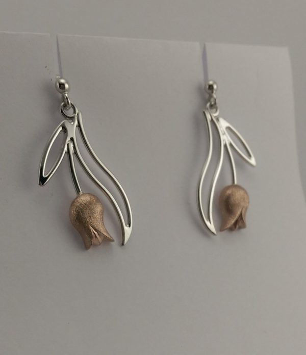9ct Gold Tulip Design Earrings-865