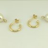 18ct Yellow Gold Freshwater Pearl Hoop Earrings-891
