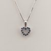 9ct White Gold Blue Sapphire Heart pendant and Chain-0