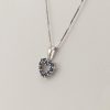 9ct White Gold Blue Sapphire Heart pendant and Chain-893