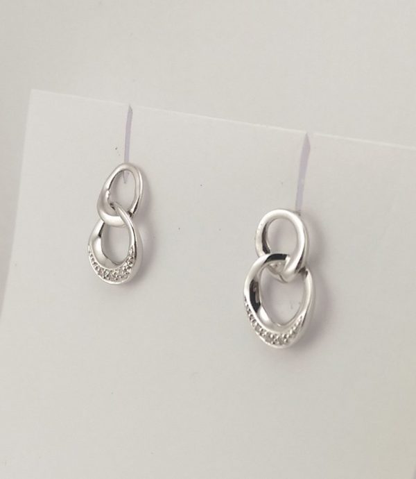 9ct White Gold Diamond Earrings -897