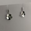 9ct White Gold and Diamond Flower Earrings -902