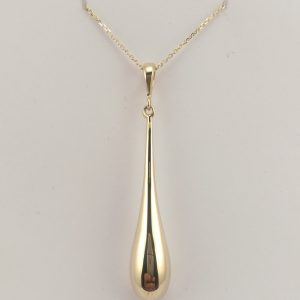 9ct Yellow Gold Bomber Drop Pendant and Chain-0