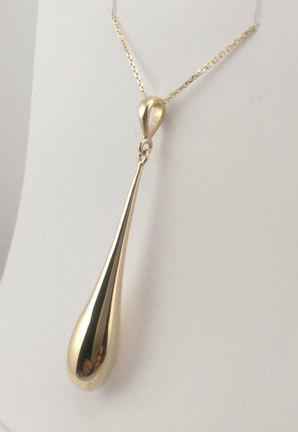 9ct Yellow Gold Bomber Drop Pendant and Chain-916