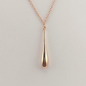 9ct Rose Gold Bomber Drop Pendant on Chain-0