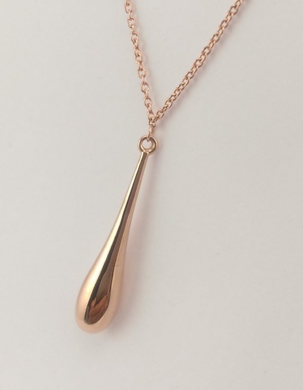 9ct Rose Gold Bomber Drop Pendant on Chain-923