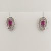 9ct White Gold Ruby and Diamond Earrings -0