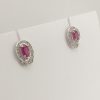 9ct White Gold Ruby and Diamond Earrings -929