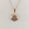 9ct Rose Gold Morganite and Diamond Pendant and Chain-936