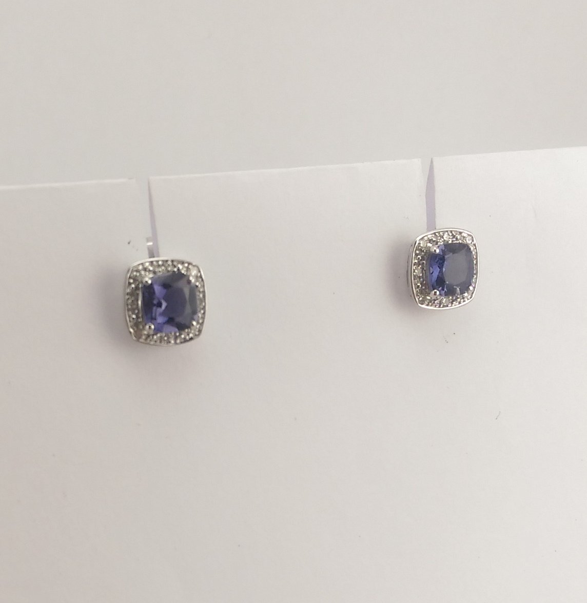 9ct Iolite and Diamond Earrings -0
