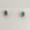 9ct Yellow Gold Emerald and Diamond Earrings-0