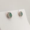9ct Yellow Gold Emerald and Diamond Earrings-985